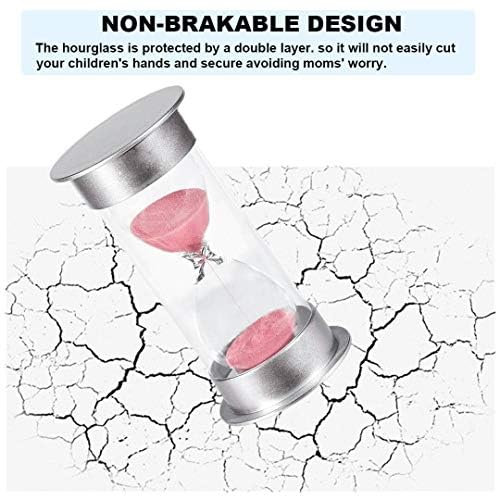 Suliao 3 Minute Hourglass Timer Sand Clock: Unbreakable Pink Sand Watch 3 Min, Colorful Plastic Hour Glass Sandglass For Games,