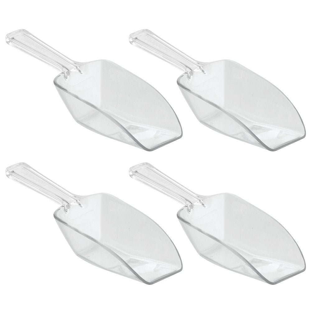 iDesign Large Plastic Scoop Measuring Cups - Set of 4, Pet Food, Coffee Grounds, Versatile Scoop, 2.25 x 1.25 x 6.5, 1/3 Cup, Cl