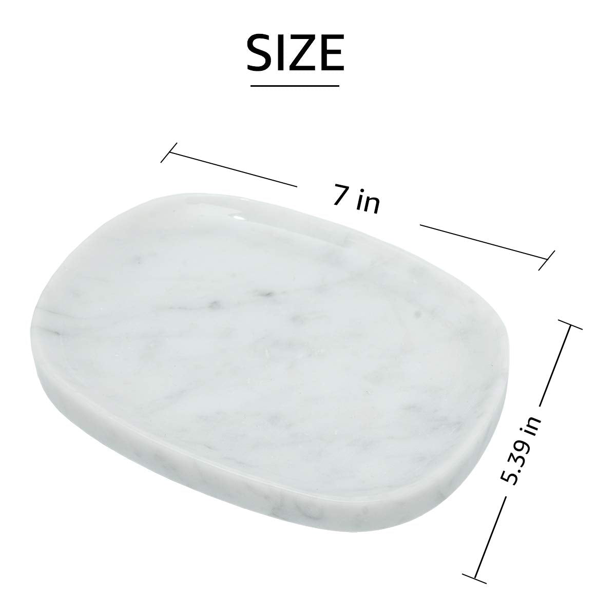Jimei Marble Vanity Tray Decorative Tray Oval Storage Organizer Mini Bathroom Kitchen Dresser Jewelry Dish Ring Holder For Count