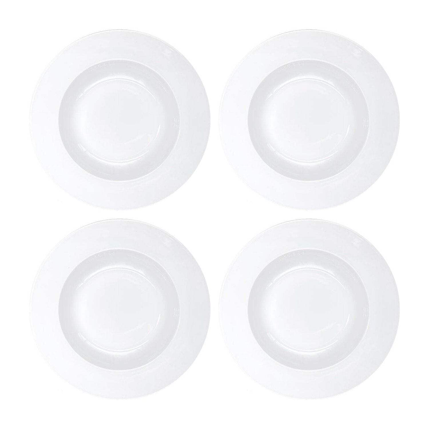 Turgla Gural Porcelain 9 Delta Rim Soup Bowl (12 Pack), 12 oz, Bright White