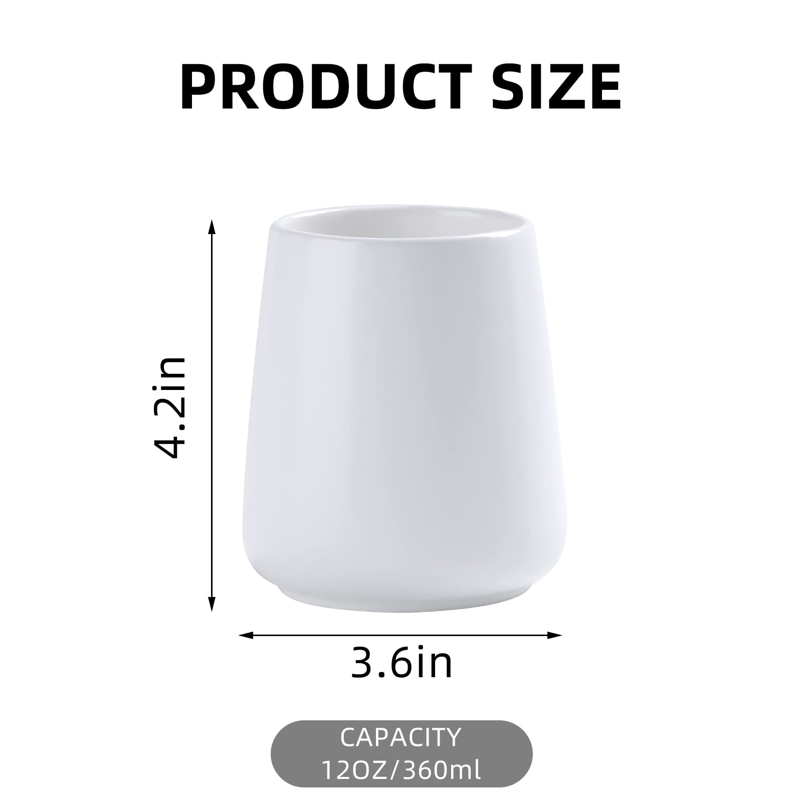 White Toothbrush Holder For Bathroom - 2Pcs Ceramic Tooth Brushing Holders Set, Toothbrush Cup & Toothpaste Organizer For Bathro