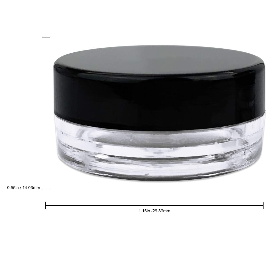Beauticom (25 Pieces Jars + Lid) 3G/3Ml Round Clear Jars With Black Screw Cap Lids For Scrubs, Oils, Toner, Salves, Creams, Loti