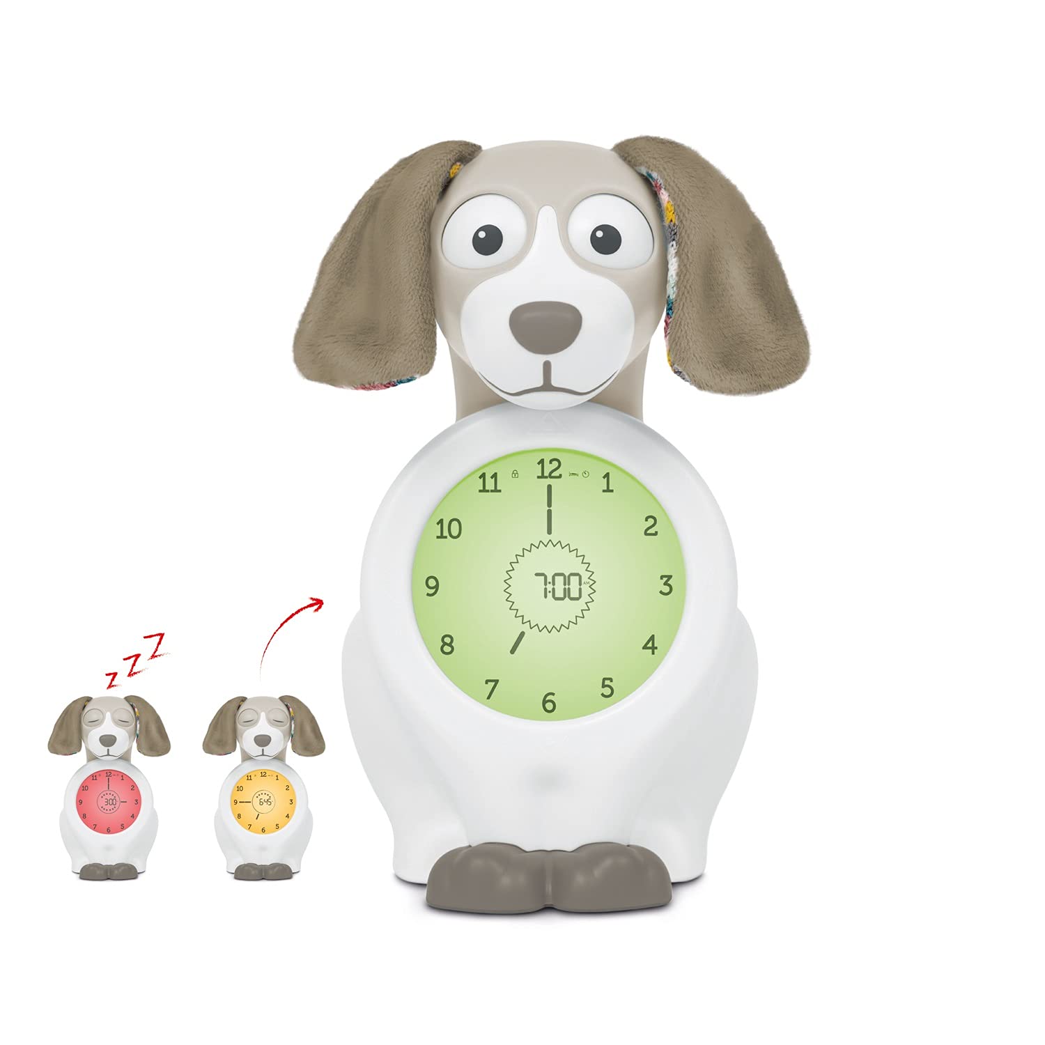 Zazu Davy The Dog - Sleep Trainer Clock & Nightlight For Kids - Light Up Alarm Clock, Helps Teach Your Child When To Wake Up - T