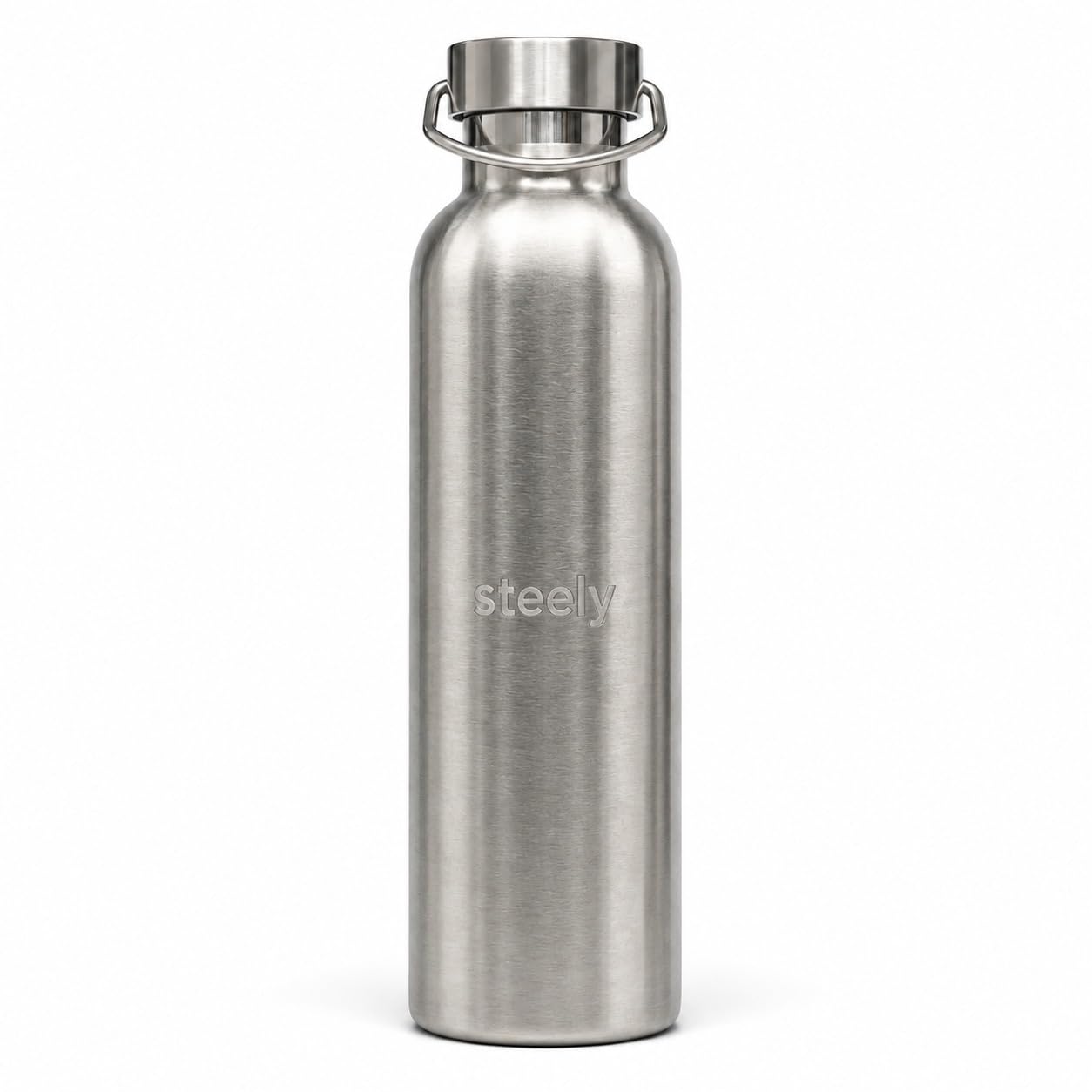 Stainless Steel Water Bottle, 1L Double Wall Vacuum Insulated, Handle Lid