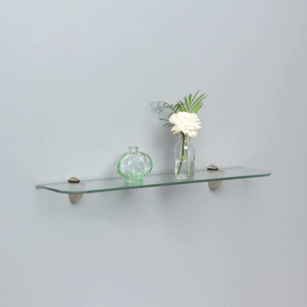 Shelf-Made Kt-0134-624Sn Glass Shelf Kit, Satin Nickel, 6-Inch By 24-Inch
