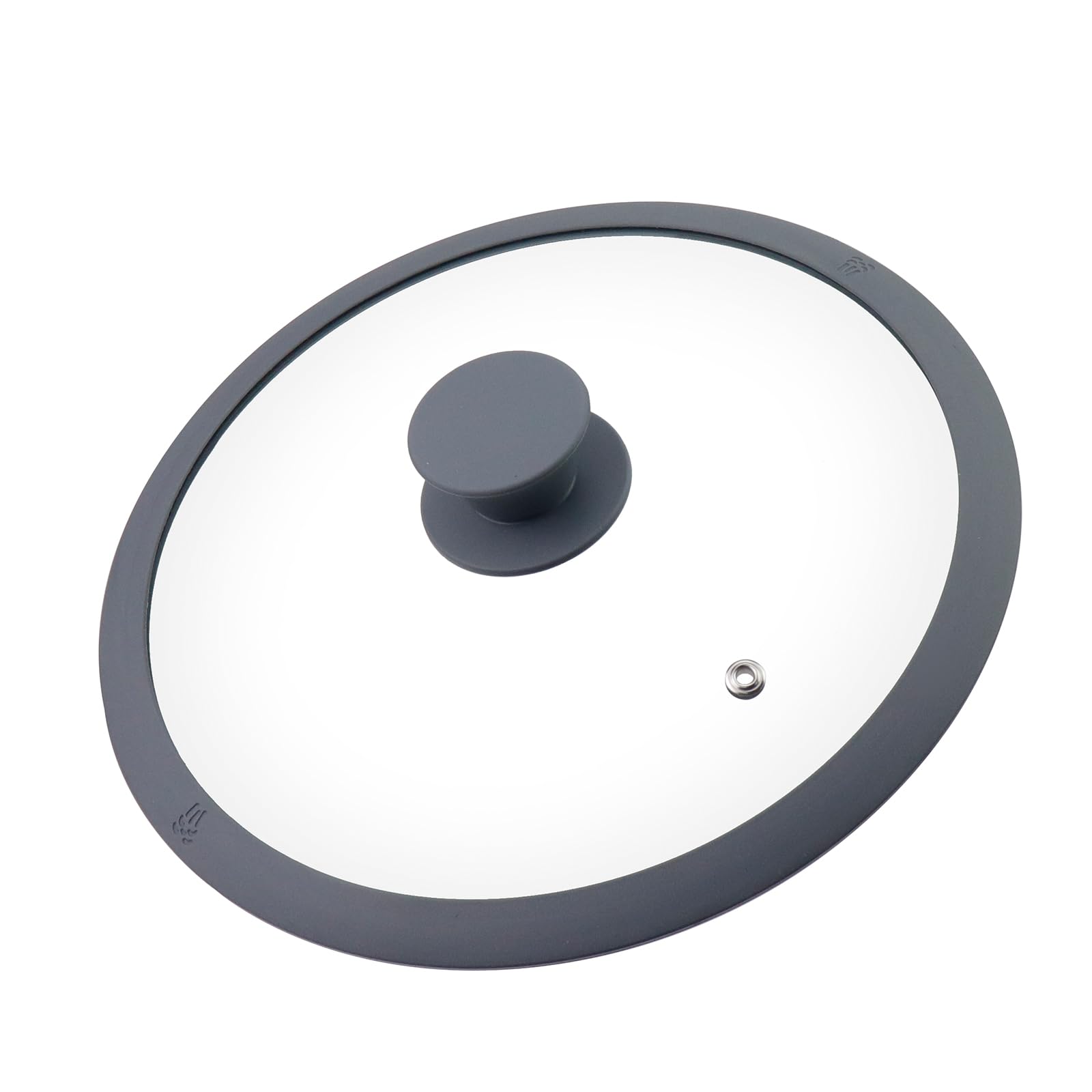 Antrader 9.5 Round Tempered Glass Lid with Heat Resistant Silicone Rim