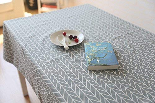 Meioro Table Cloth Grey Small Table Cloths Rectangular Oblong Tablecloth Cotton Linen Washable Tablecloths Christmas Kitchen Far