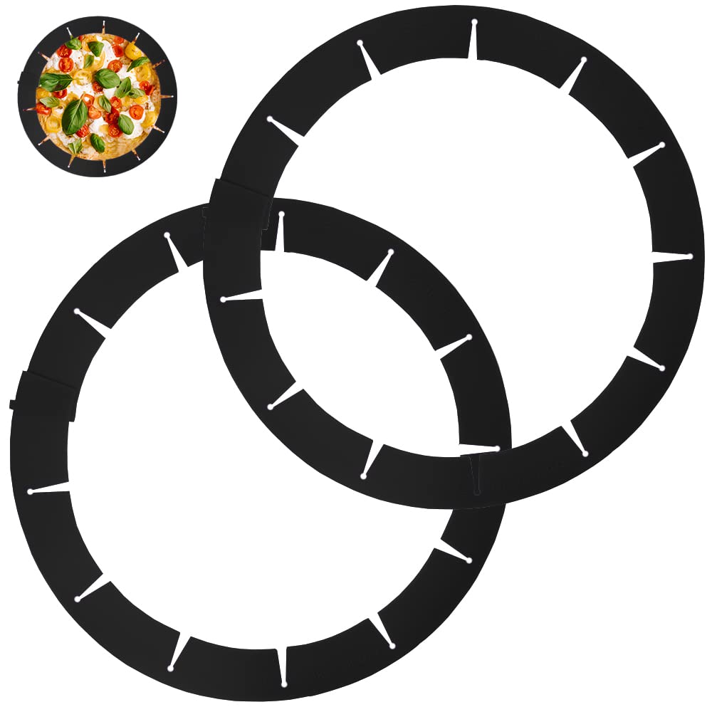 Qteclor Adjustable Pie Crust Shield,Pie Edge Protector Tools,Round Silicone Baking Cake Pizza Cover,Bpa-Free,For Halloween Chris