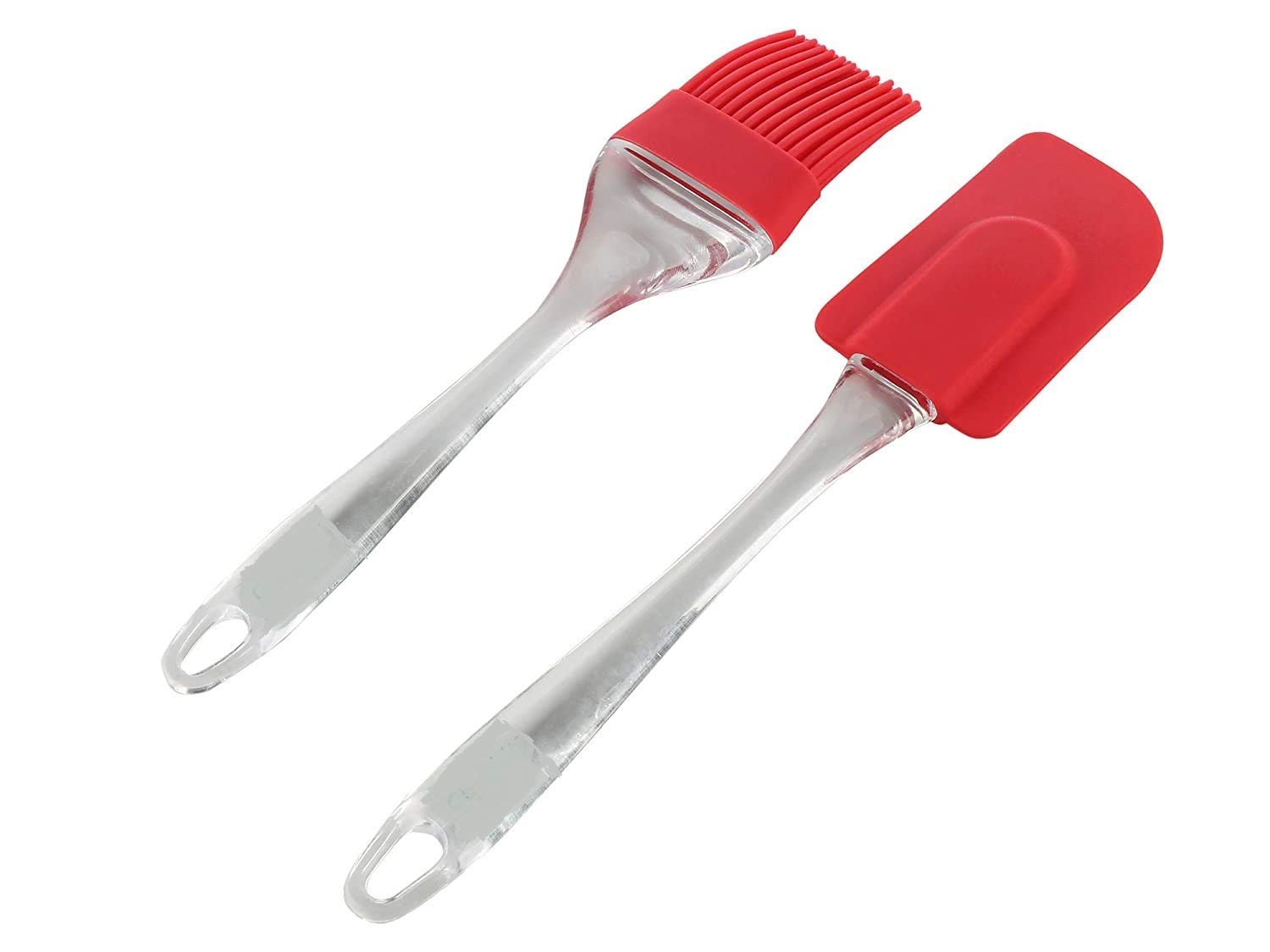 Wfsmart Silicone Brush And Spatula Set, 2Pieces (Multi Colour)