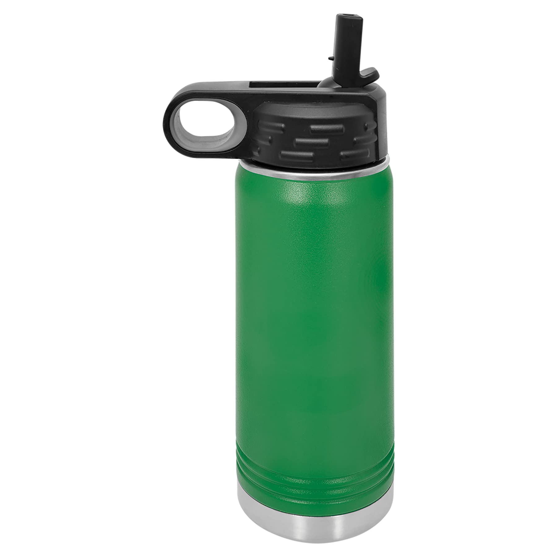 Polar Camel 20 oz Stainless Steel Water Bottle with Flip Top Lid and Straw (Green)