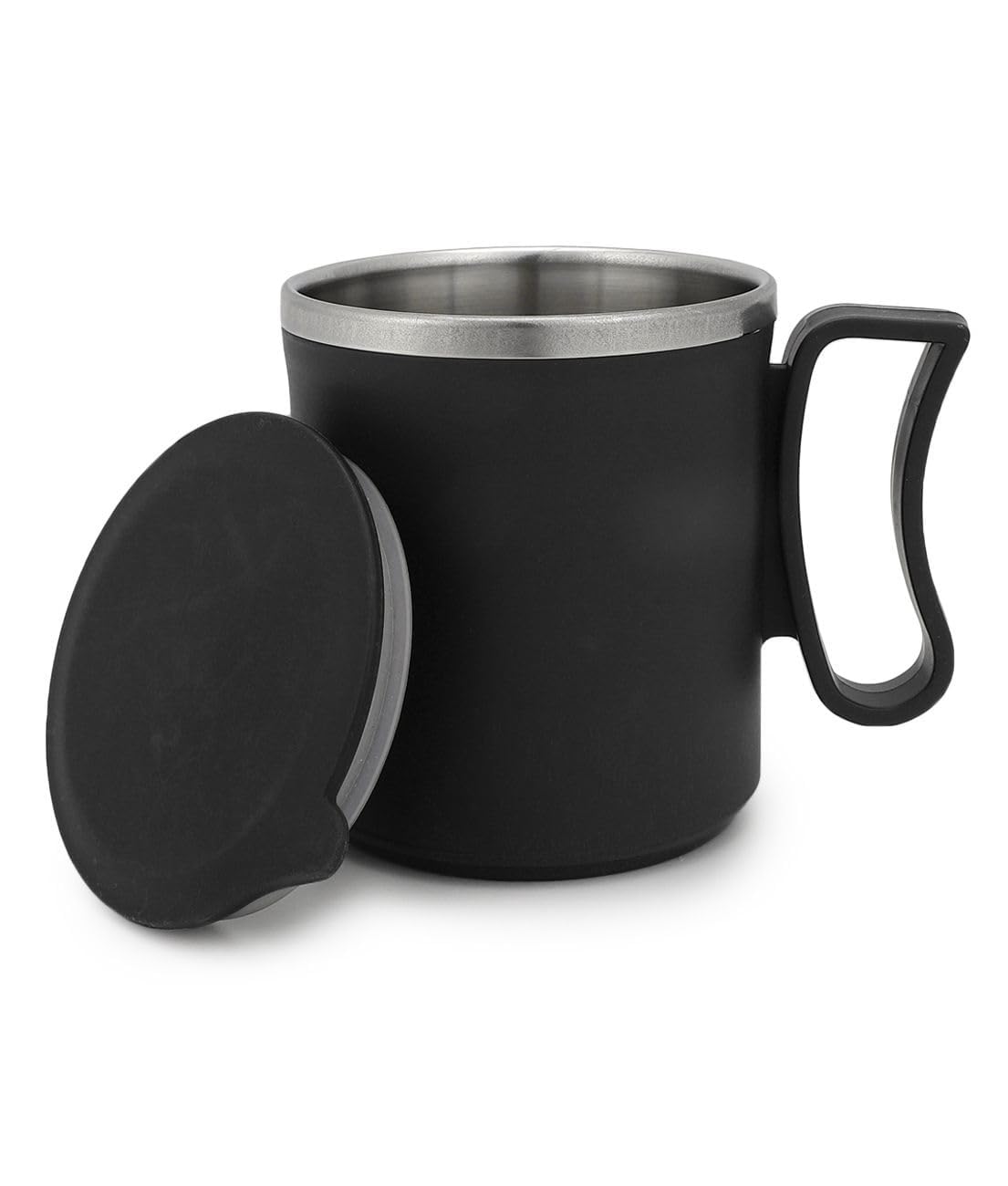 Arto Coffee Tea Milk Mug With Lid Insulated Stainless Steel & Inner Stylist Double Wall Cup Keeps Beverages Hot & Cold For Home 