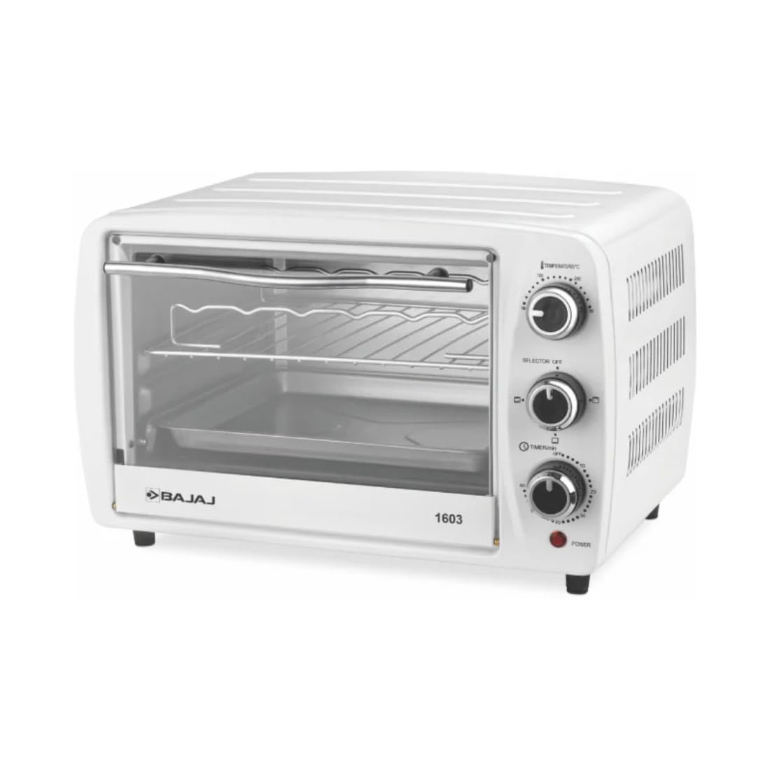Bajaj 1603 16 Litres Oven Toaster Grill (16L Otg) With Baking & Grilling Accessories| 1200 W | Oven For Kitchen With Transparent