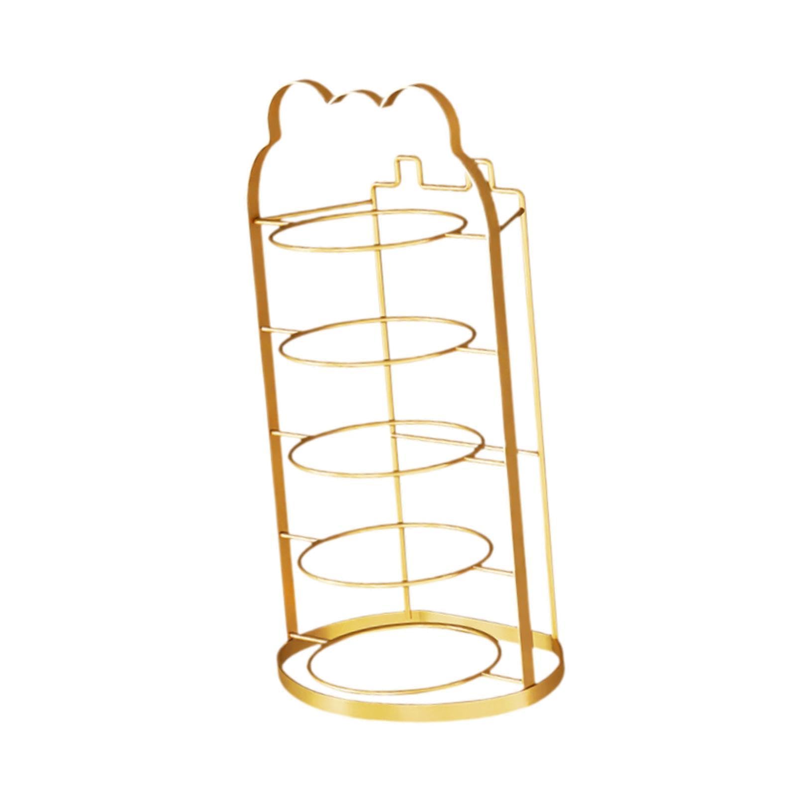 Myaddiction Food Preparation Rack Multi Tier Organizer Multifunctional Food Plate Holder Gold 5 Layer