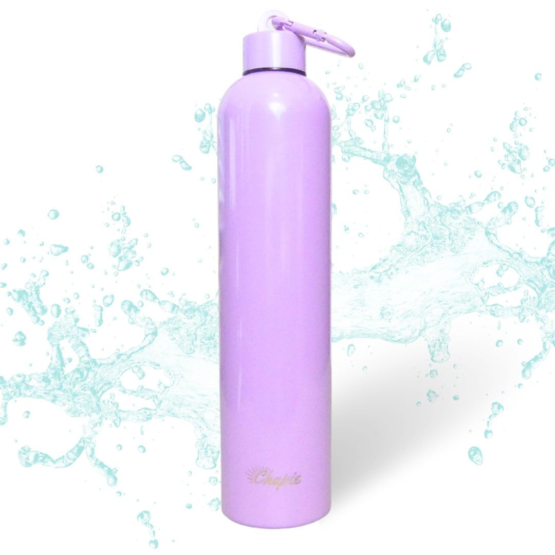 Chapie Vacuum Insulated Water Bottle  34oz, (1L) Leakproof, Fits Any Cup Holder, Matching Carabiner, Stainless Steel, Gym, Outd