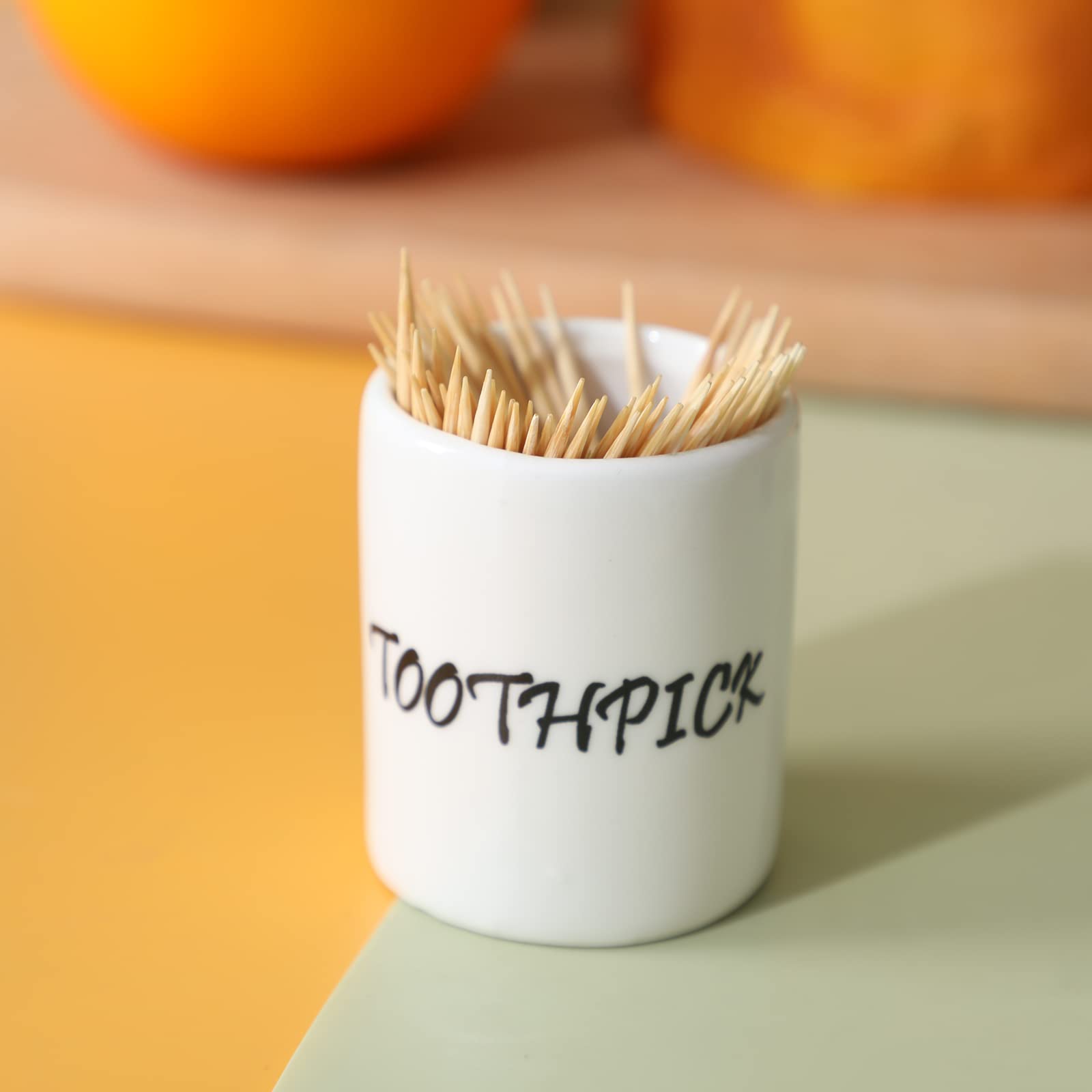 Leetoyi Ceramic Toothpick Holder Dispenser, Set Of 2, White