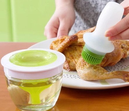 Amulakh Silicone Oil Brush Butter Scraper Silicone Bbq Oil Brush Bottle Chef Basting Brush Bottle NonStick Tool Best Kitchen Ga