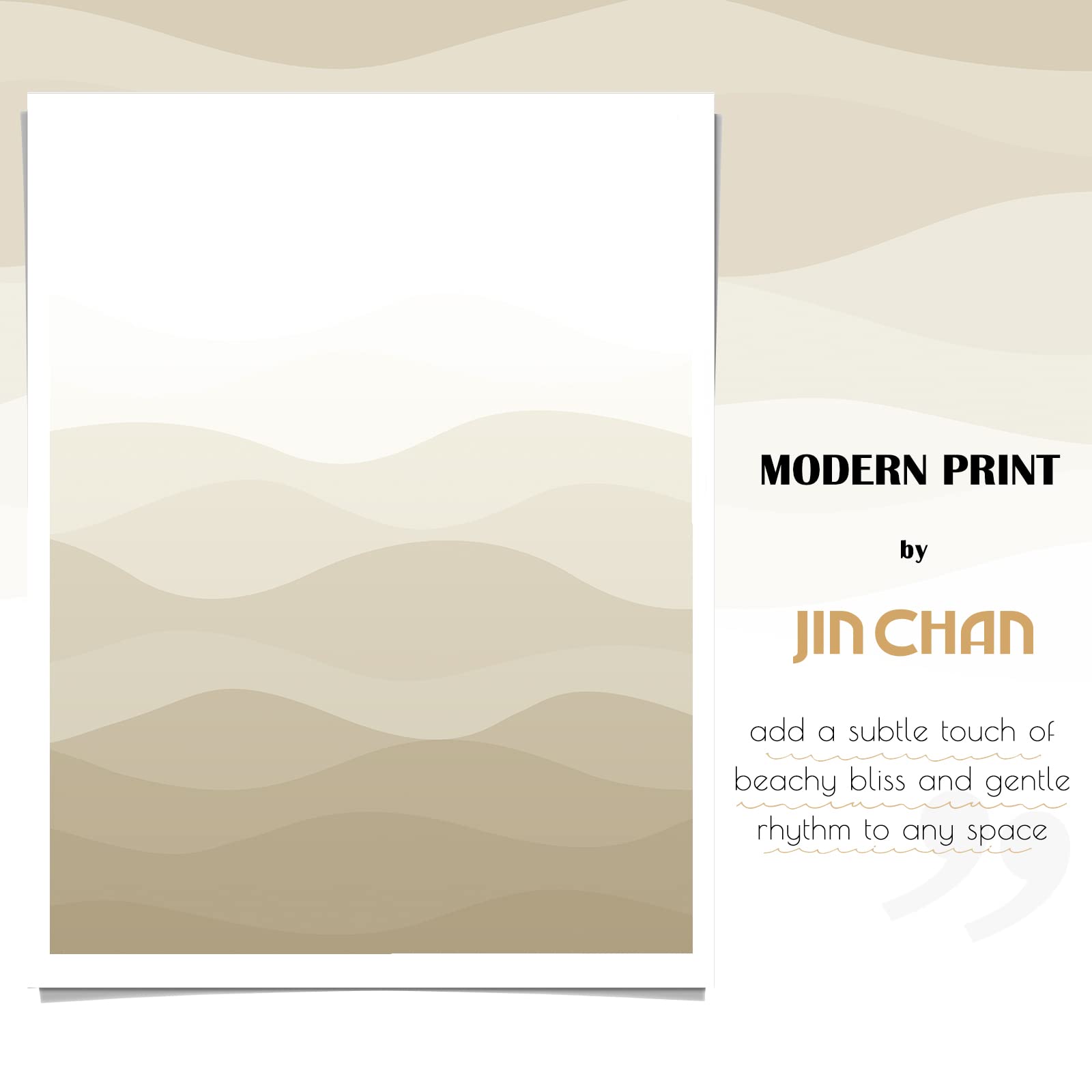 Jinchan Ombre Taupe Shower Curtain Fabric Shower Curtain Coastal Beach Ocean Wave Bathroom Shower Curtain Gradual Color Design N