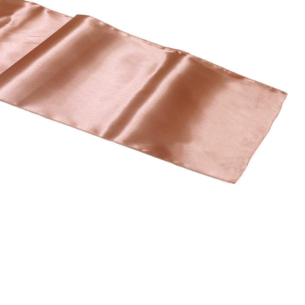 Sinssowl 10 Satin Rose Gold Table Runner 12 X 108 Inches Wedding Table Runner For Party Banquet Baby Shower Dining Table Decorat