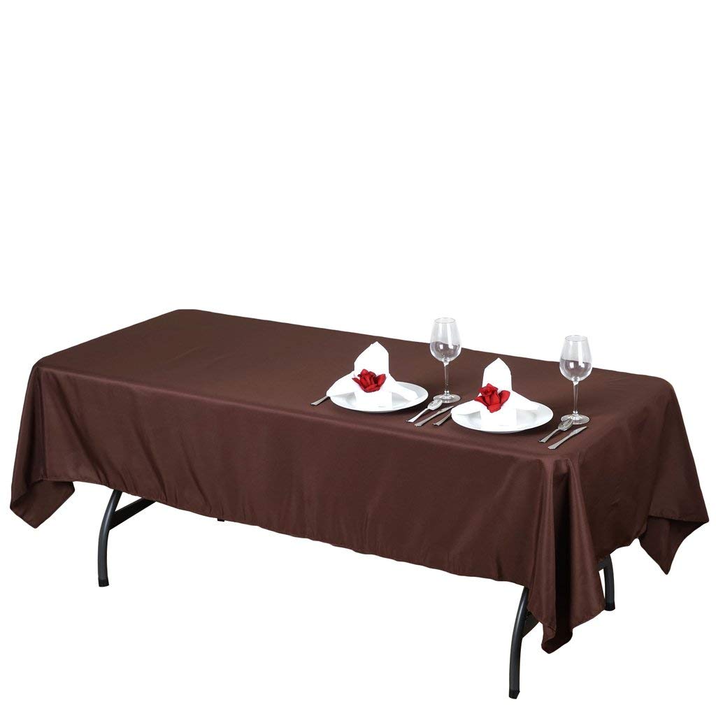 Linentablecloth 60 X 102-Inch Rectangular Polyester Tablecloth Chocolate