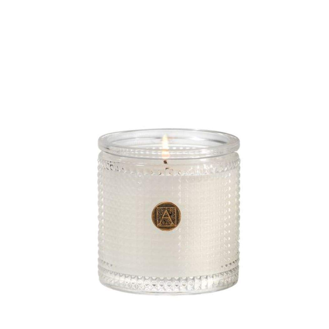 Aromatique The Smell of Spring Textured Glass 6 oz Scented Jar Candle with Metal Medallion for Home D  cor and Gift