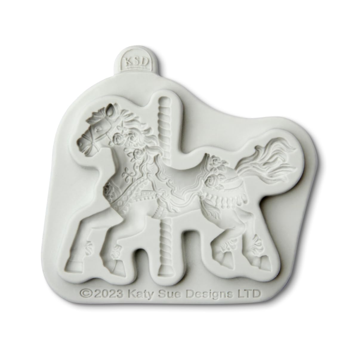 Katy Sue Carousel Horse Silicone Mold For Cake Decoratng & Craft - Makes A Beautifully Detailed Fairground Horse - Mold Size 3.2