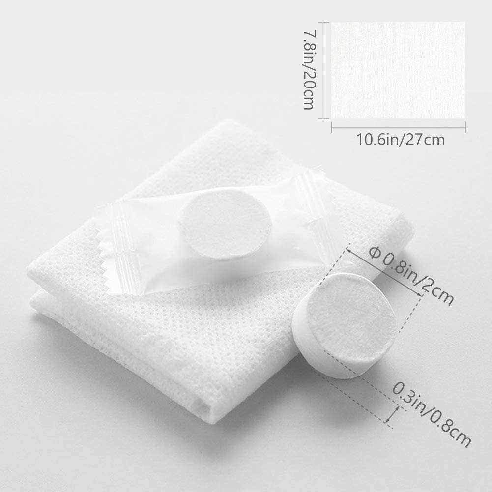 Davidsons Collection Mini Magic Disposable Face Compressed Towel Portable Hand Wipe for Outdoor Camping Travel (200pcs)