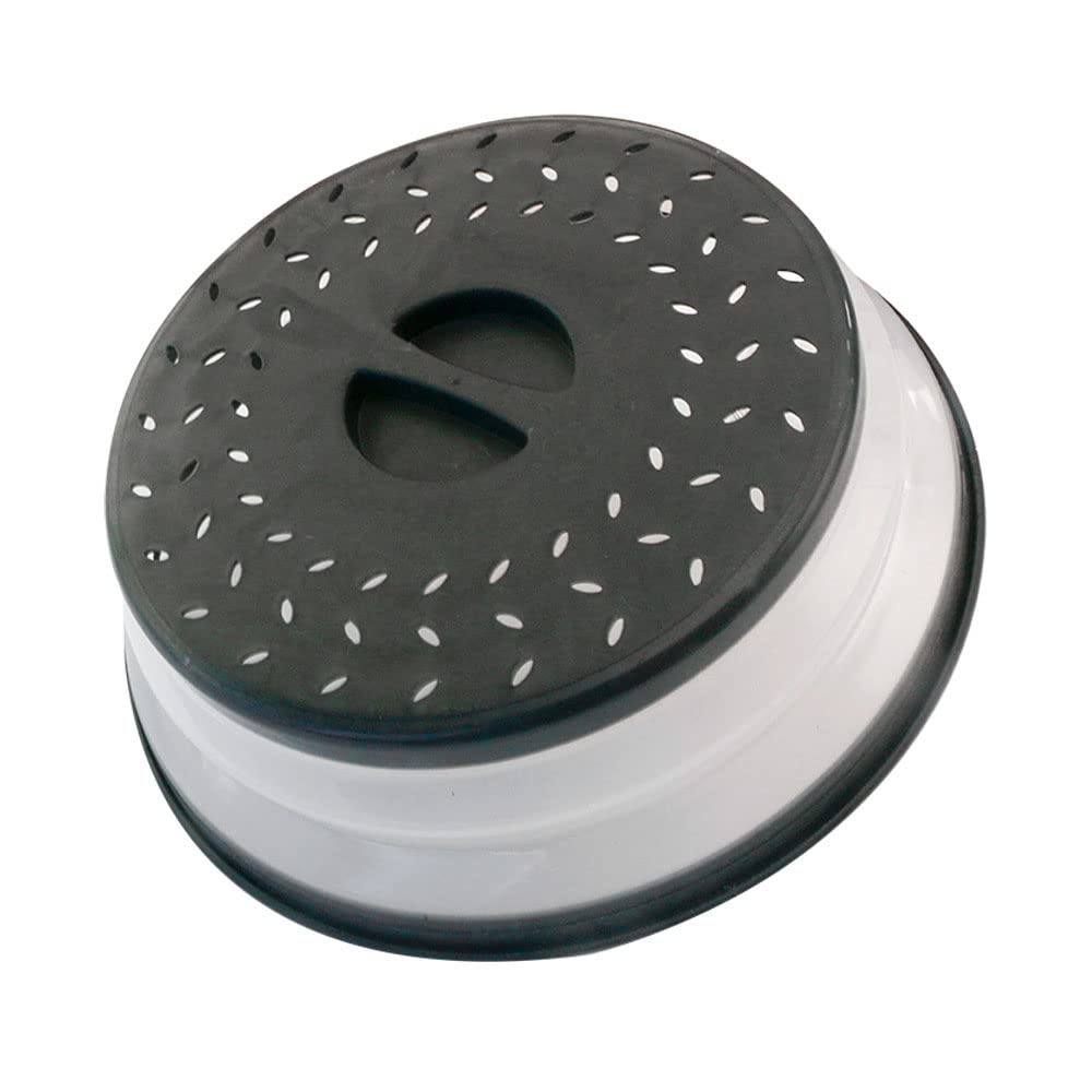 Collapsible Microwave Splatter Cover, Microwave Plate Cover With Steam Vent(12.3 IN,black)