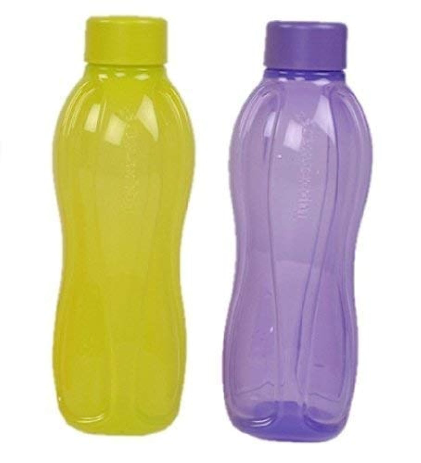 Tupperware Plastic Water Bottle, 1L, Set Of 2, Yellow And Purple