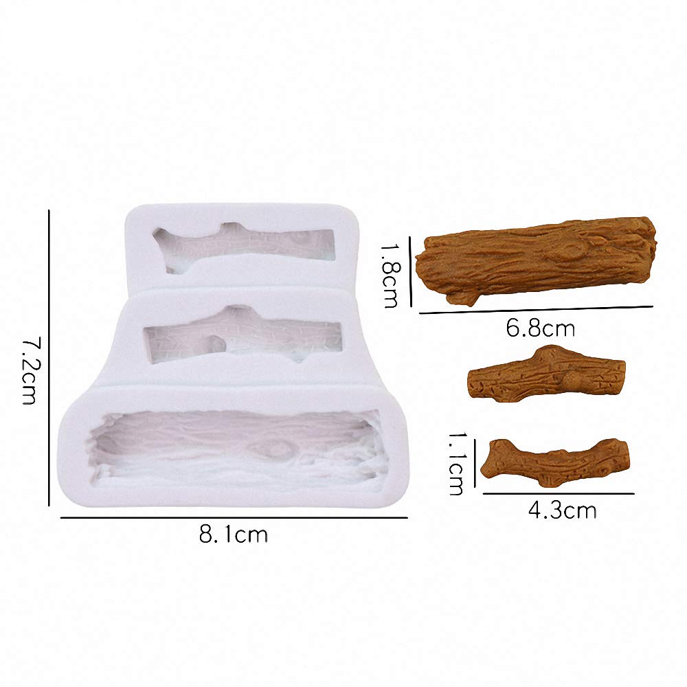 3Pcs/Set Forest Animal Silicone Fondant Molds Squirrel Chocolate Candy Mould Lumberjack Woodland Stump Pine Cones Wooden Tree Tr