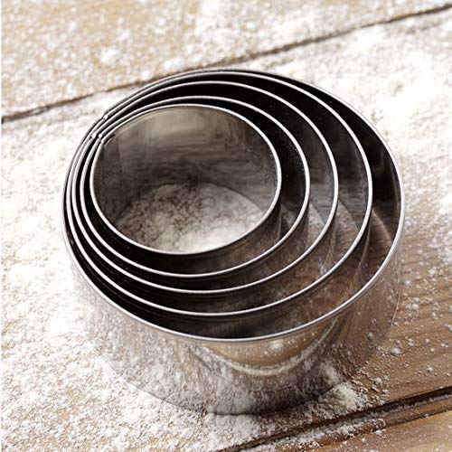 5 Pcs Stainless Steel Cookie Biscuit Cutters - Dumpling Donut Doughnut Pastry Cutters/Round Cake Cookie Scone Cutters Molds For