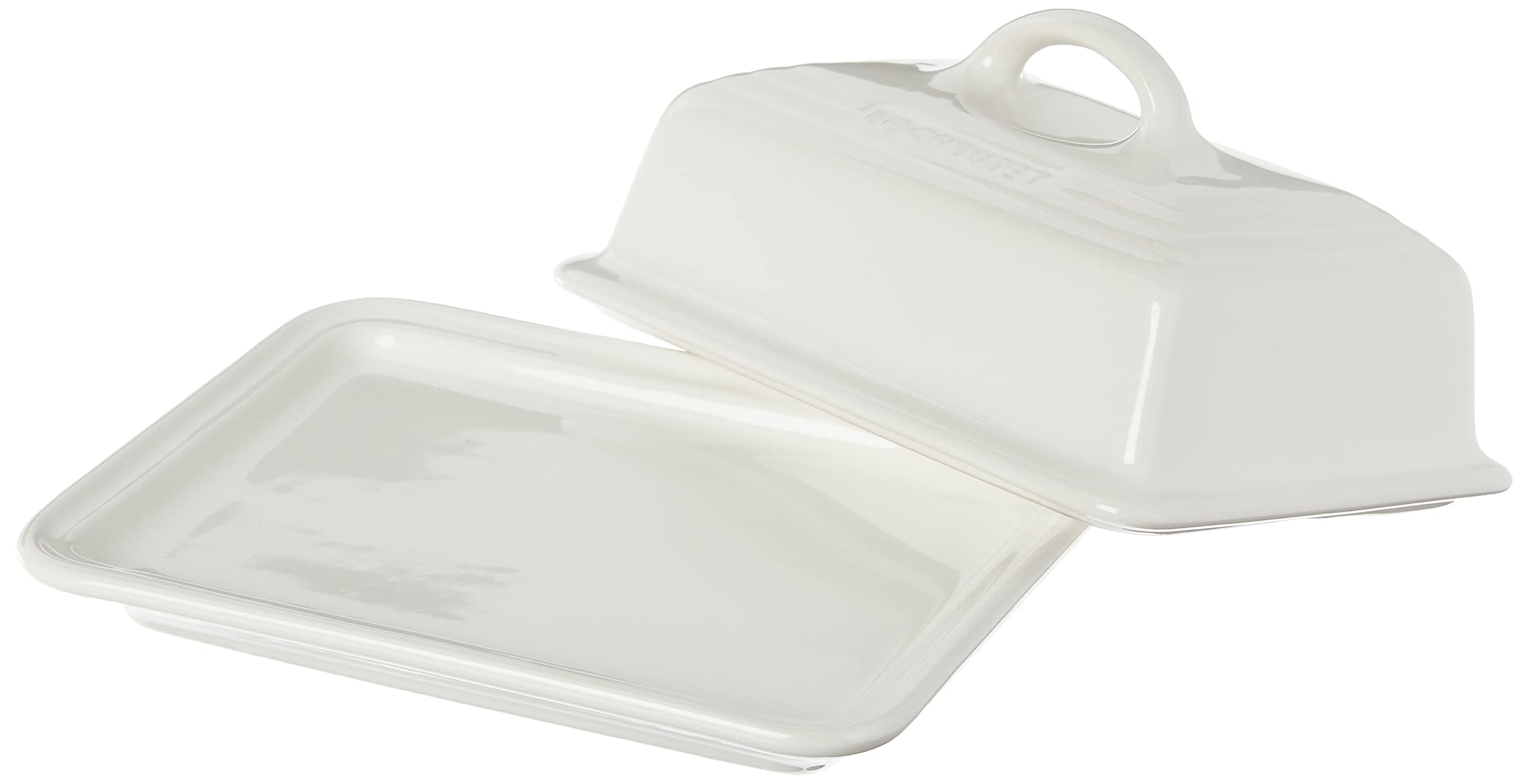 Le Creuset Stoneware European Butter Dish, White