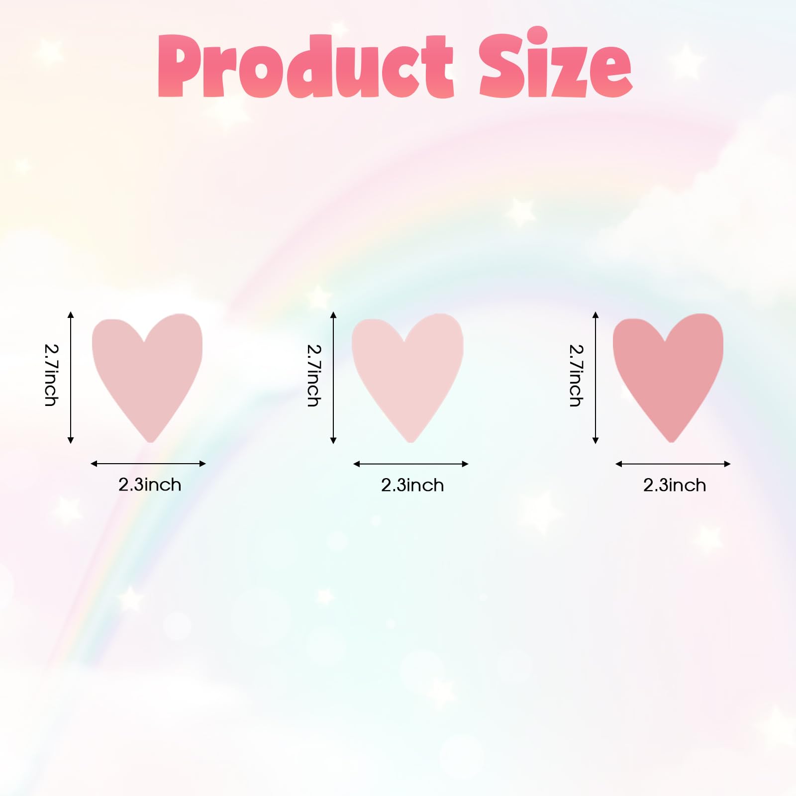 Pink Heart Wall Stickers - Kids Room Nursery Wall Decals Heart Love Cute Nursery Wall Paper Designs,Pink Style Removable Decor (