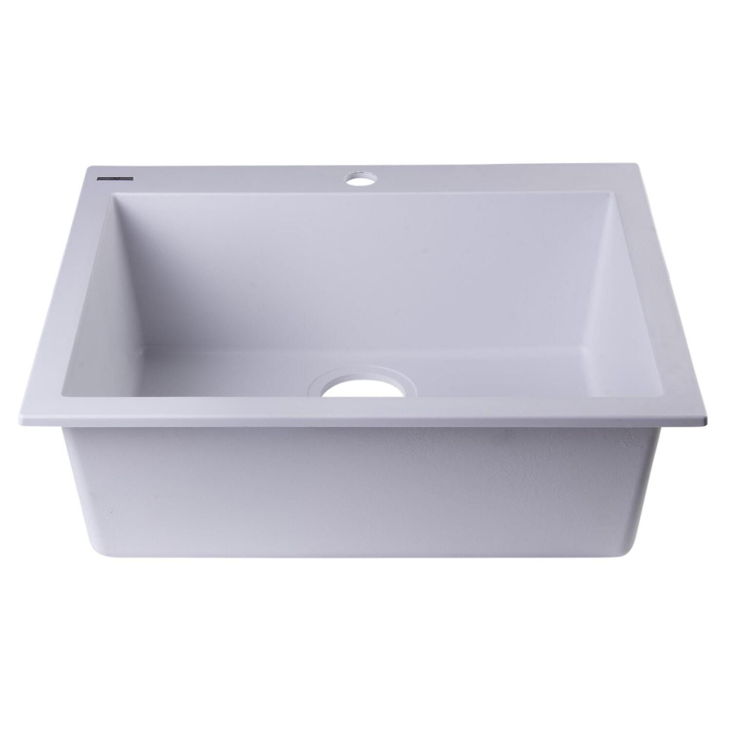 Alfi Brand Ab2420Di-W Drop-In Single Bowl Granite Composite Kitchen Sink 24 White