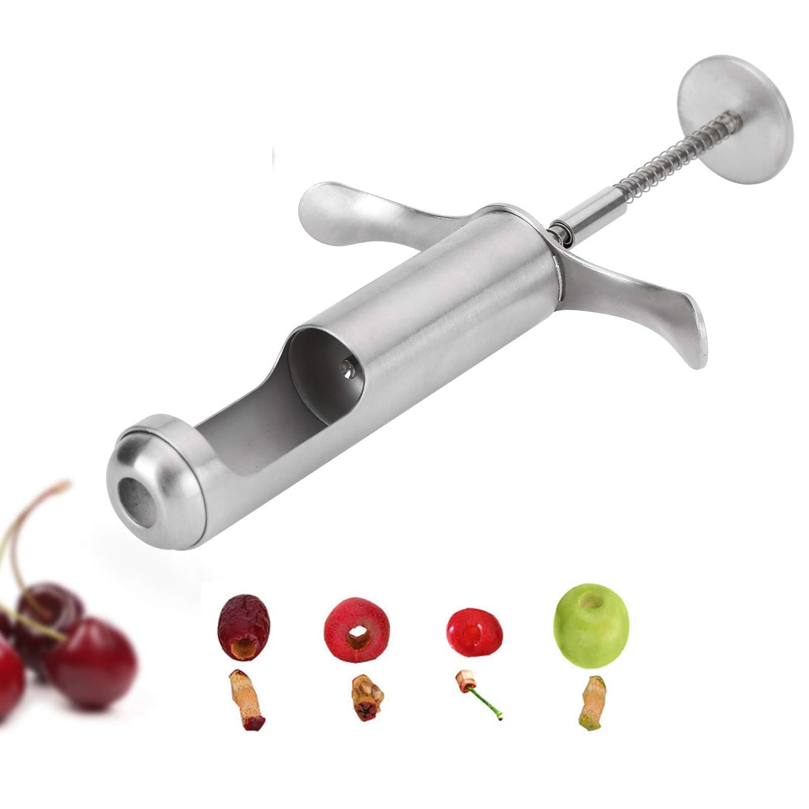 Cherry Pitter Remover Tool, Red Dates Hawthorn Seeds Removing Tool, Reusable Grapes Seeds Removing Tool Stainless Steel Fruit Co