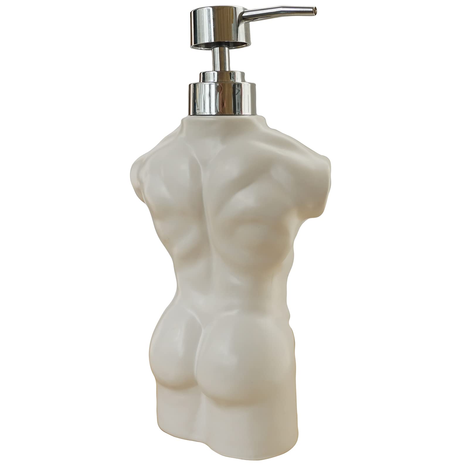 Ceramic Boy Soap Dispenser Refillable Liquid Hand Soap Dispenser For Bathroom, Premium Kitchen Soap Dispenser (White)