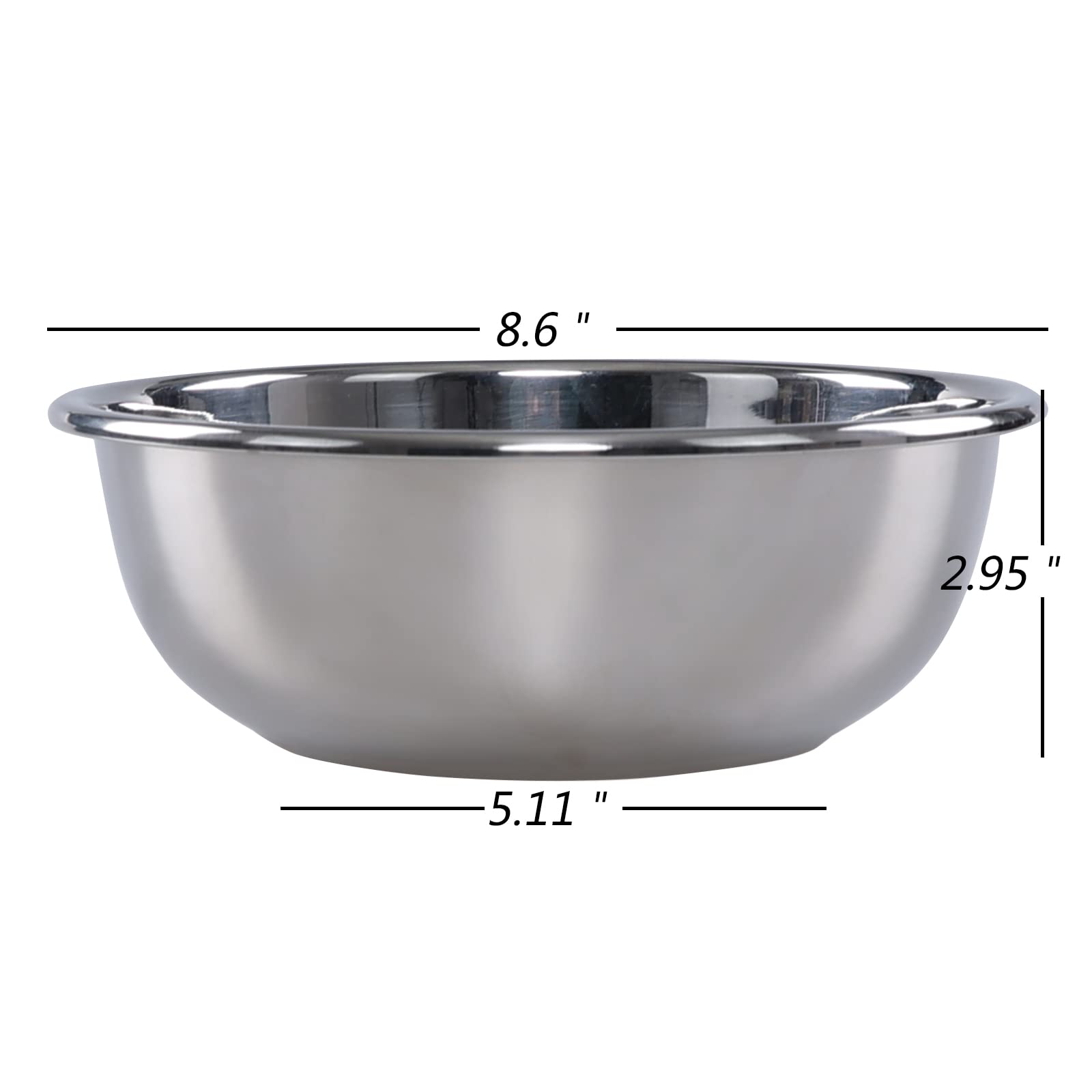 Cadineus Stainless Steel Bowls Set Of 4, Metal Mixing Bowls Set Prep Bowl