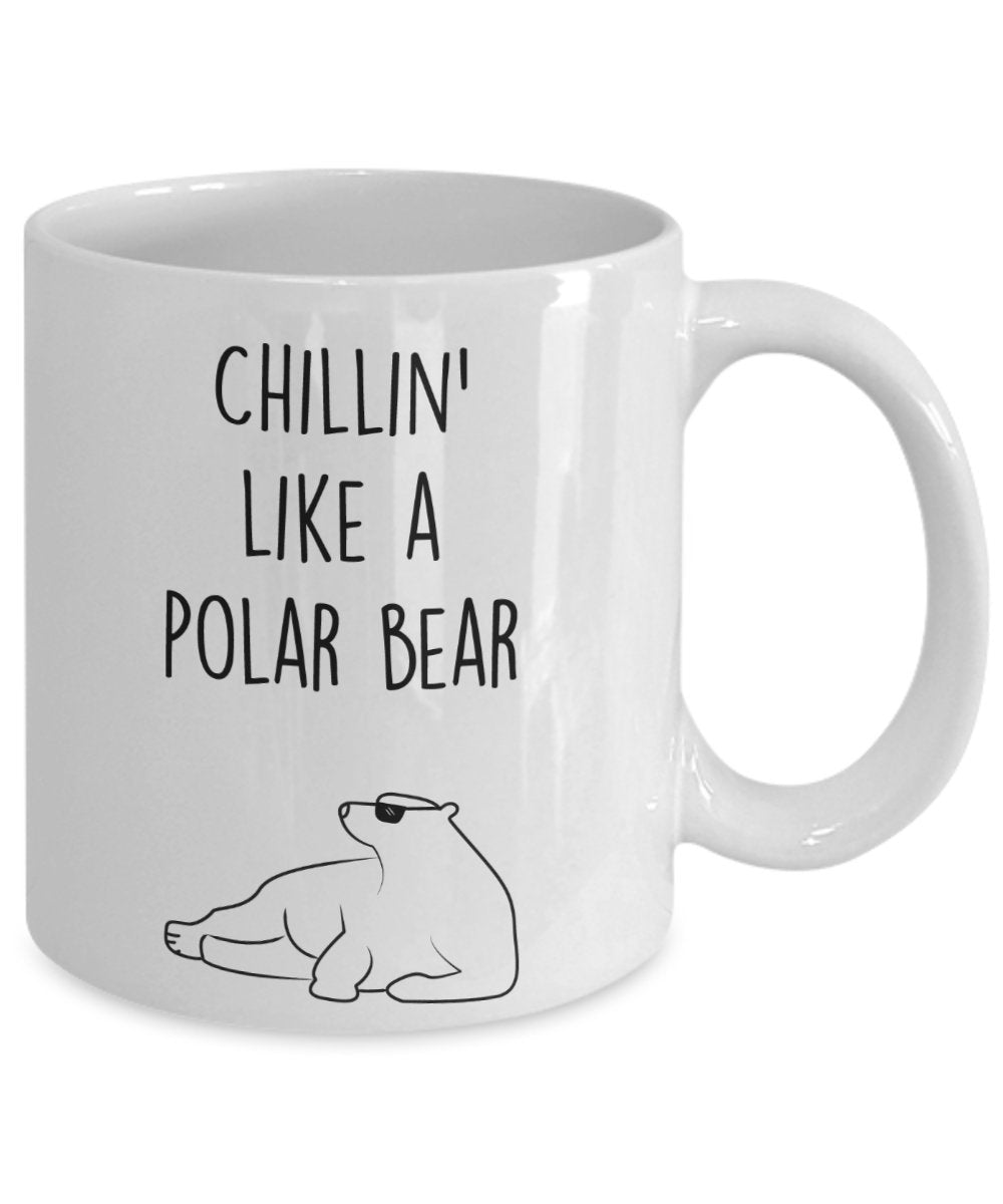 SpreadPassion Polar Bear Mug - Coffee Cup - Chillin' like a Polar Bear - Polar Bear Gag Gift Basket Ideas