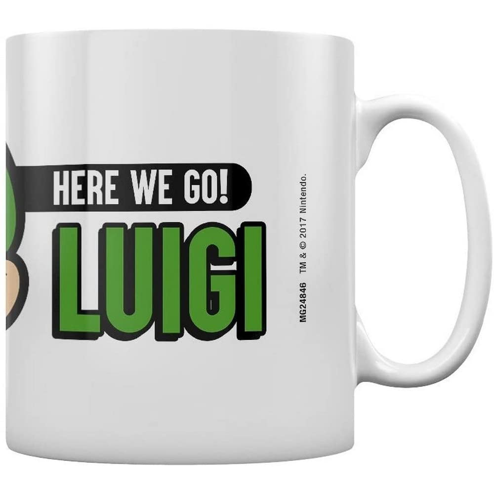 Pyramid Super Mario Here We Go Luigi Coffee Mug, 1 Count (Pack of 1), Multicolour