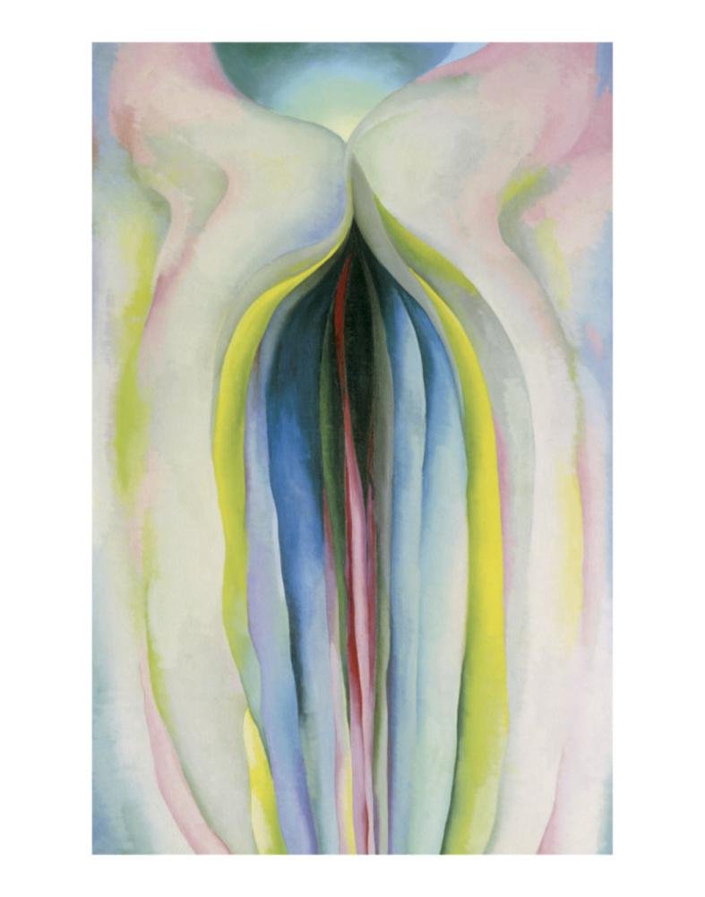 Gray Lines With Black, Blue, And Yellow, C.1925 Art Print By Georgia O'Keeffe (Overall Size: 11X14) (Image Size: 8X12.5)