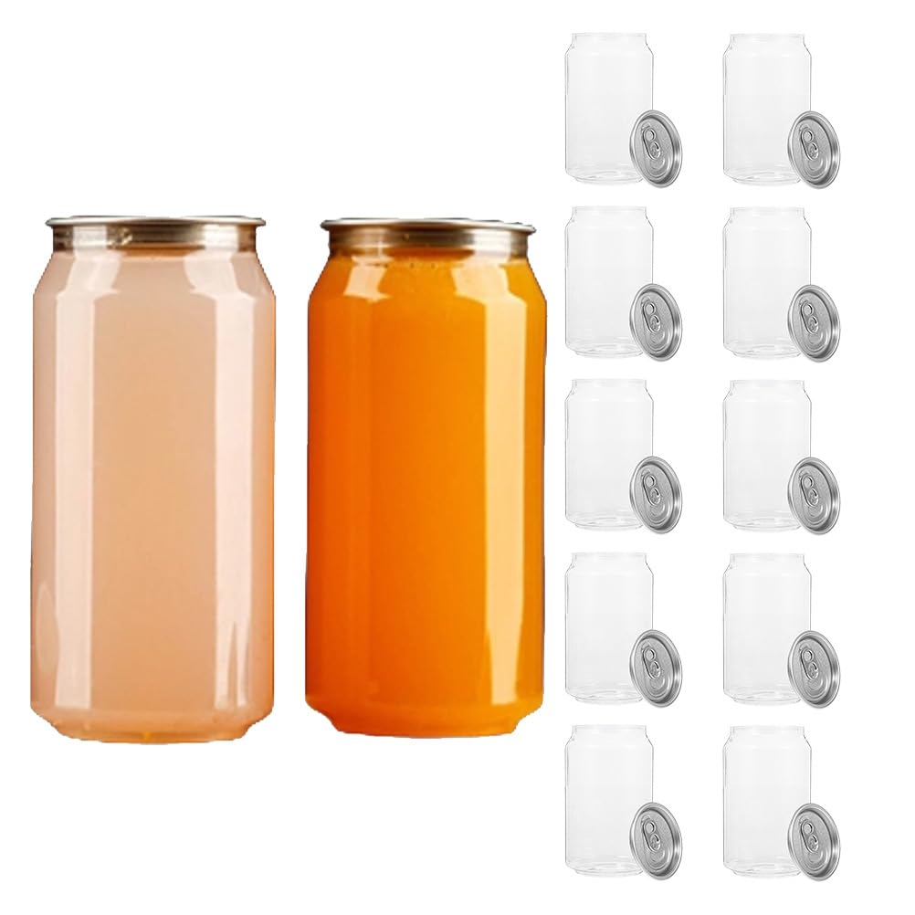Juice Bottles with Lids, 11Oz Set of 12 Clear Juice Jars with Caps - Reusable Soda Bottles Empty Drink Containers for Juicing, S