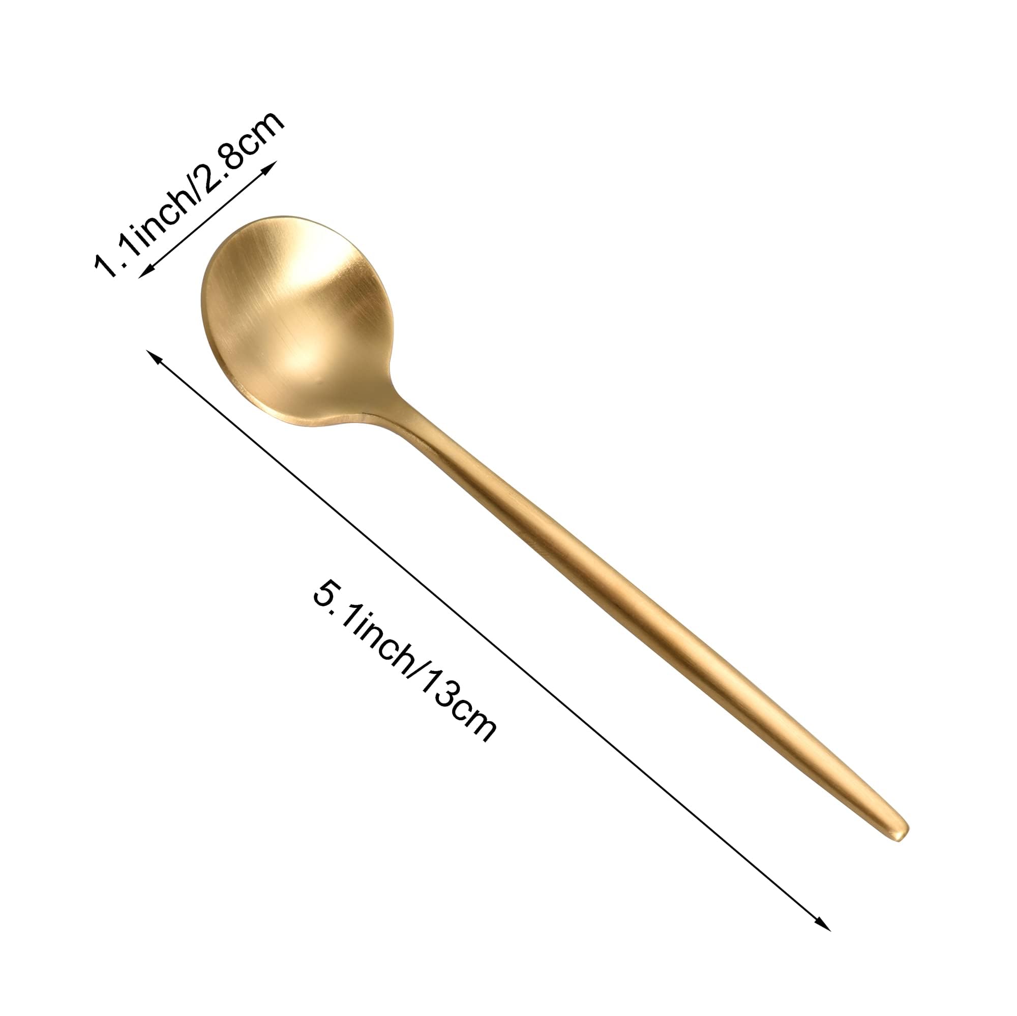 Imeea Espresso Spoons Gold Demitasse Spoons Stainless Steel Coffee Spoons Mini Teaspoons 5.1-Inch, Set Of 6