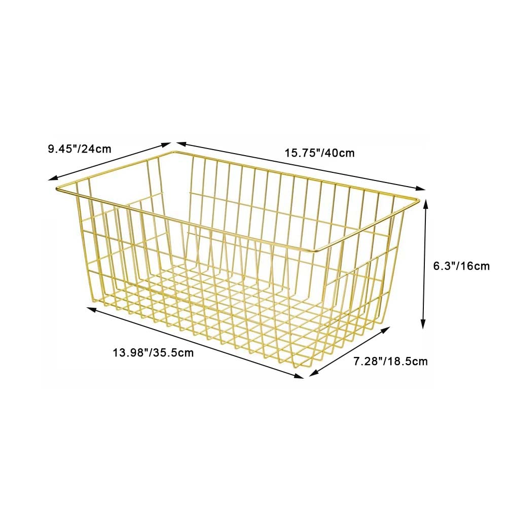Sanno Wire Baskets Storage Baskets, Freezer Bakets Pantry Baskets Kitchen Organizing Basket Set, Great For Home, Bathroom, Table