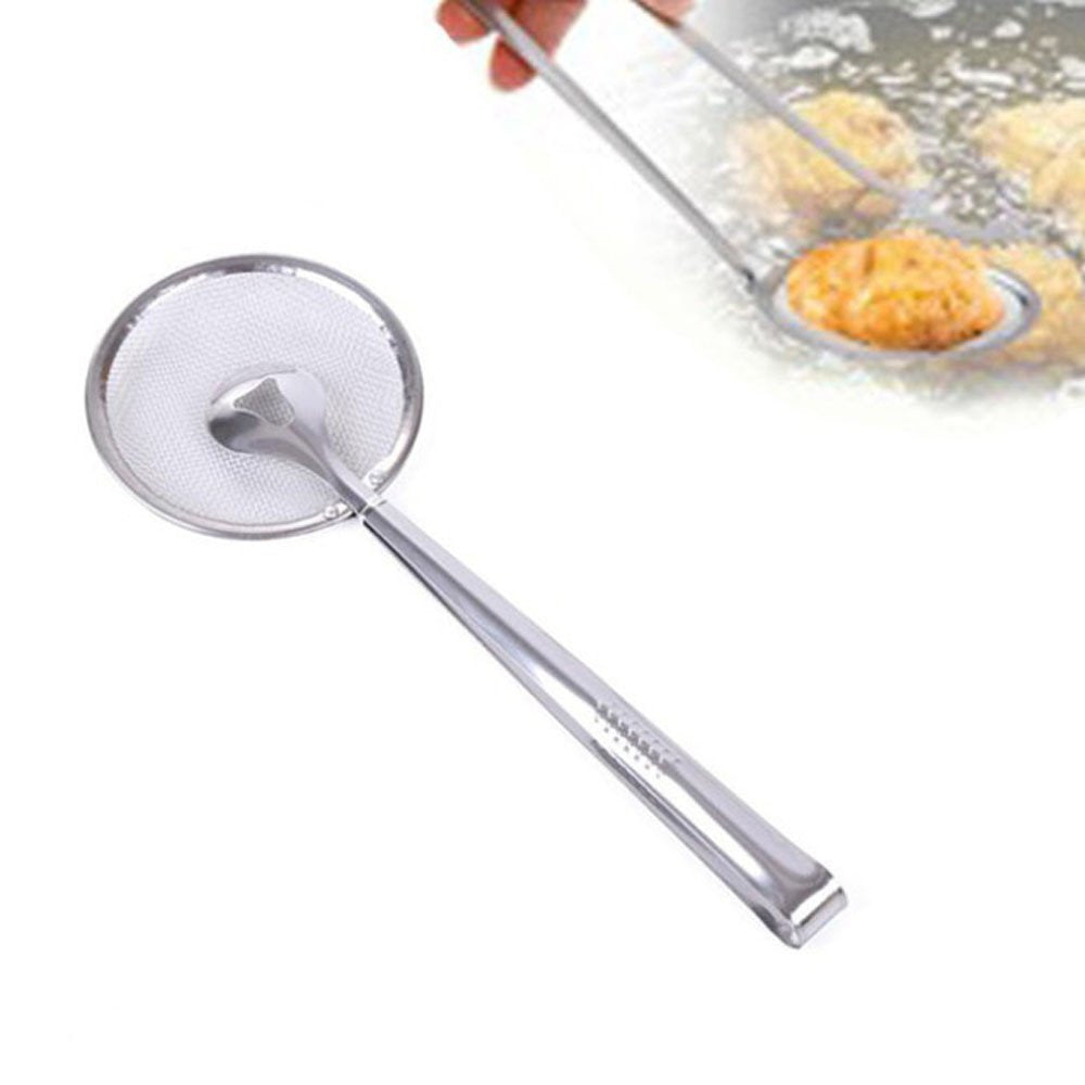 Wjq&Linyuzi Stainless Steel Colander Spoon Food Filter Spoon Oil Filter Grid Scoop Fine Mesh Kitchen 28 X 10 Cm 004 004