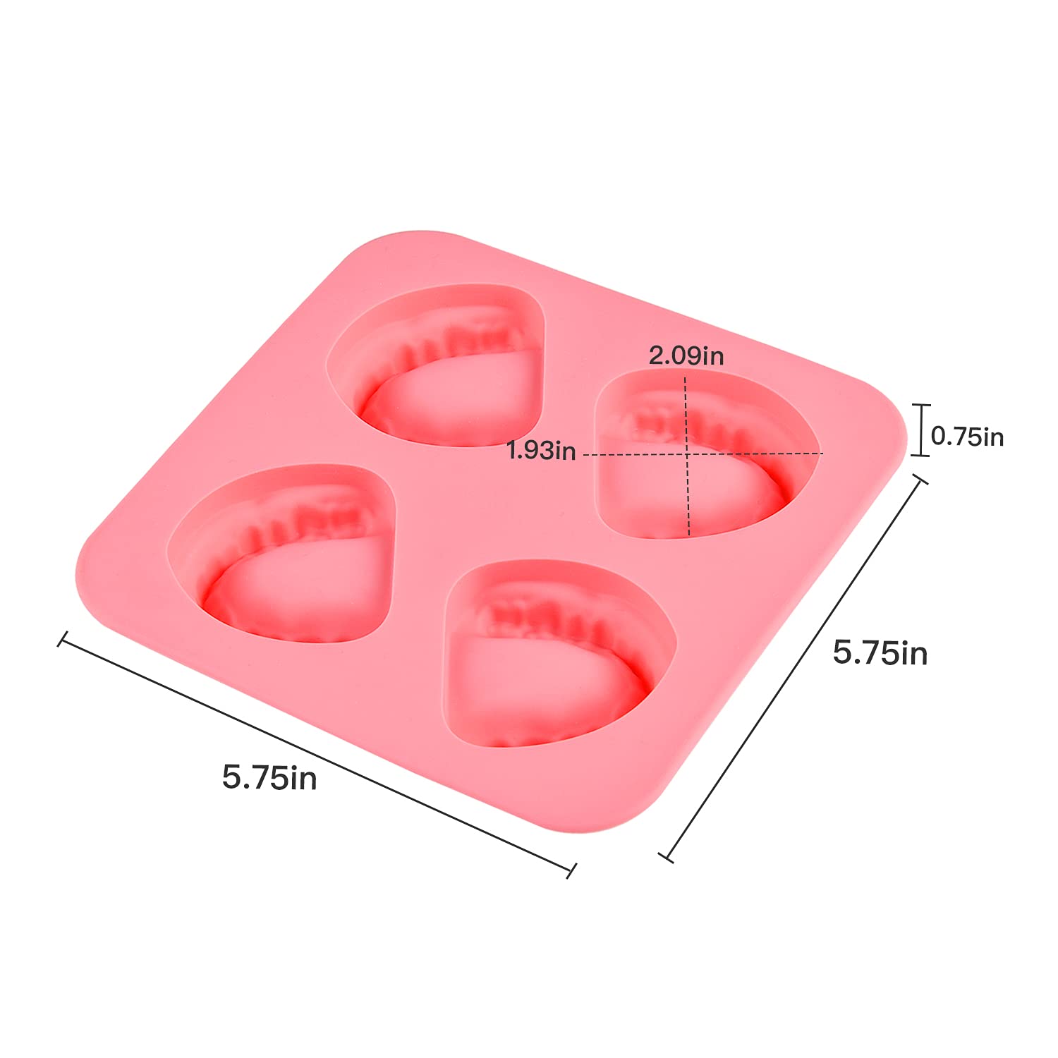 Milkary 4 Pack Ice Cube Trays, Teeth Silicone Ice Mold Denture, Large Reusable Ice Trays Funny Gag Gift For Dentist Party Favor