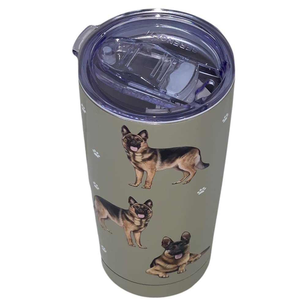 German Shepherd Serengeti 16 Oz Stainless Steel, Vacuum Insulated Tumbler With Spill Proof Lid - 3D Print - Insulated Travel Mug
