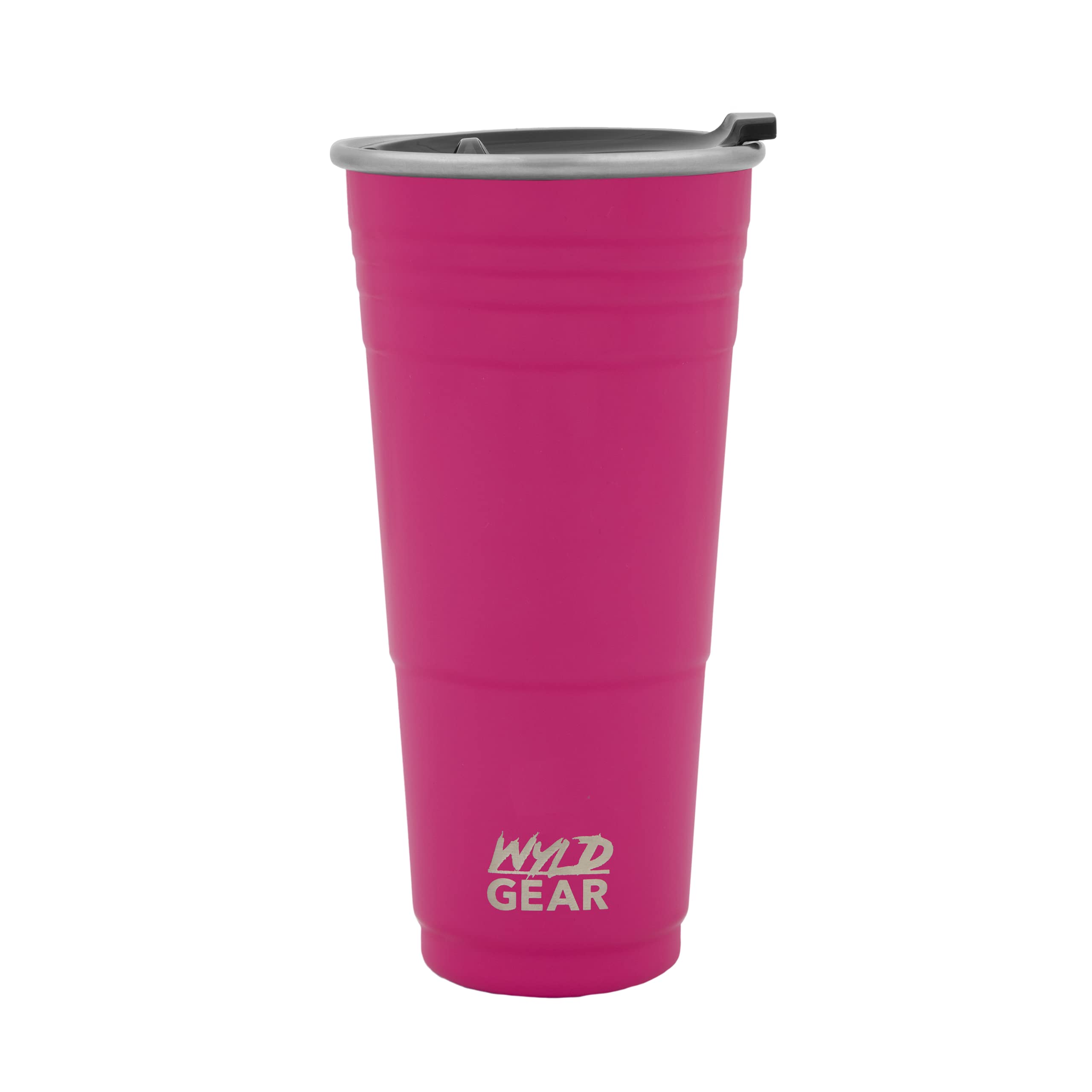Wyld Gear Wyld Cup - Stainless Steel, Vacuum Insulated Tumbler Party Cup With Lid - 24Oz Pink