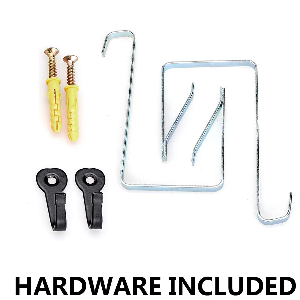 Alyer Wall Hanging Mesh Laundry Hamper,Poolside Toy Storage Baskets With Big Metal Rim Opening,Hardware Included (Black)