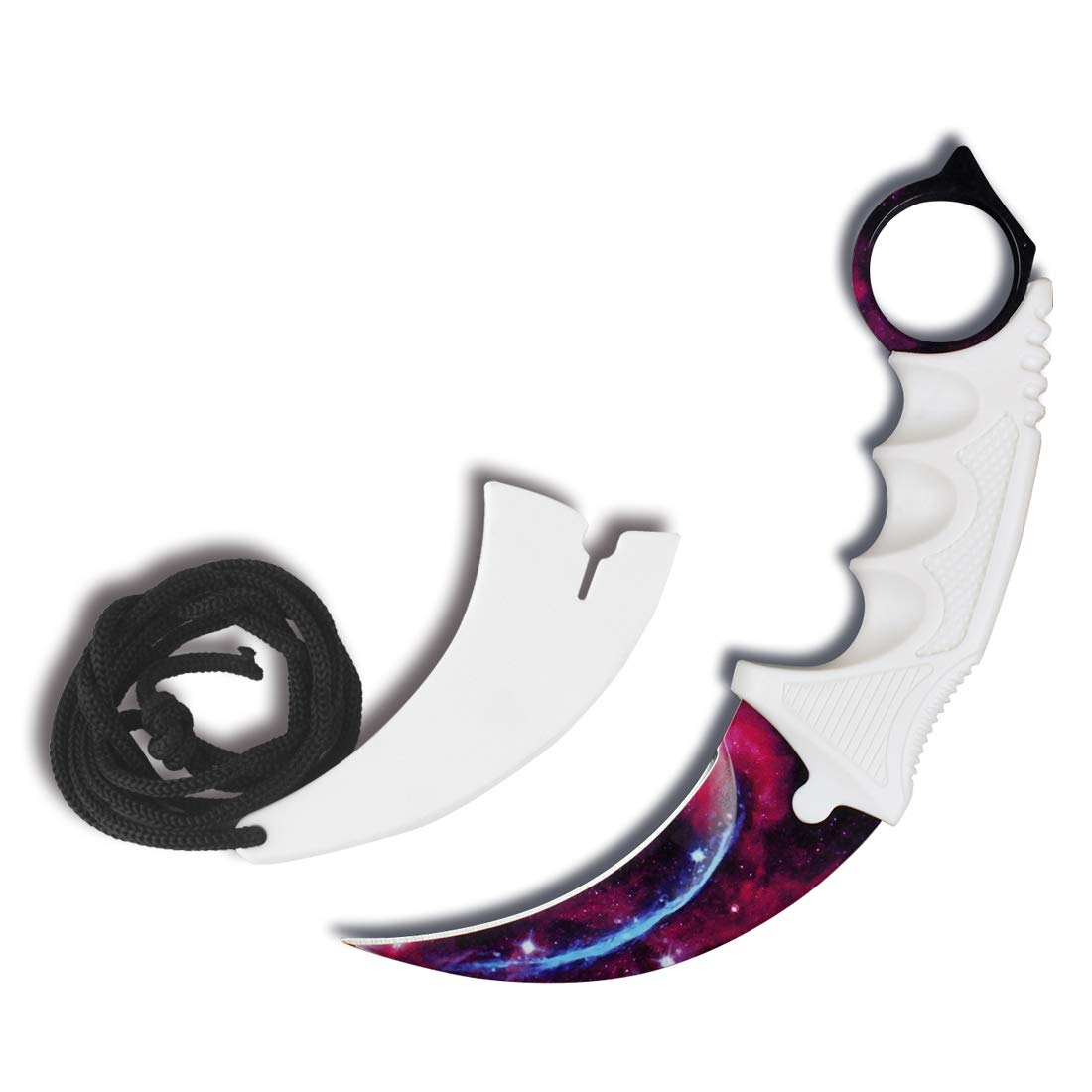 Andux Karambit Camping Hunting Tool With Cord Zd-01 (Purple-White)
