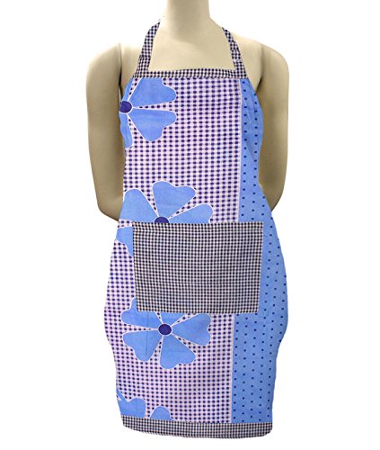 Exporthub Cotton Beautiful Kitchen Apron  Blue