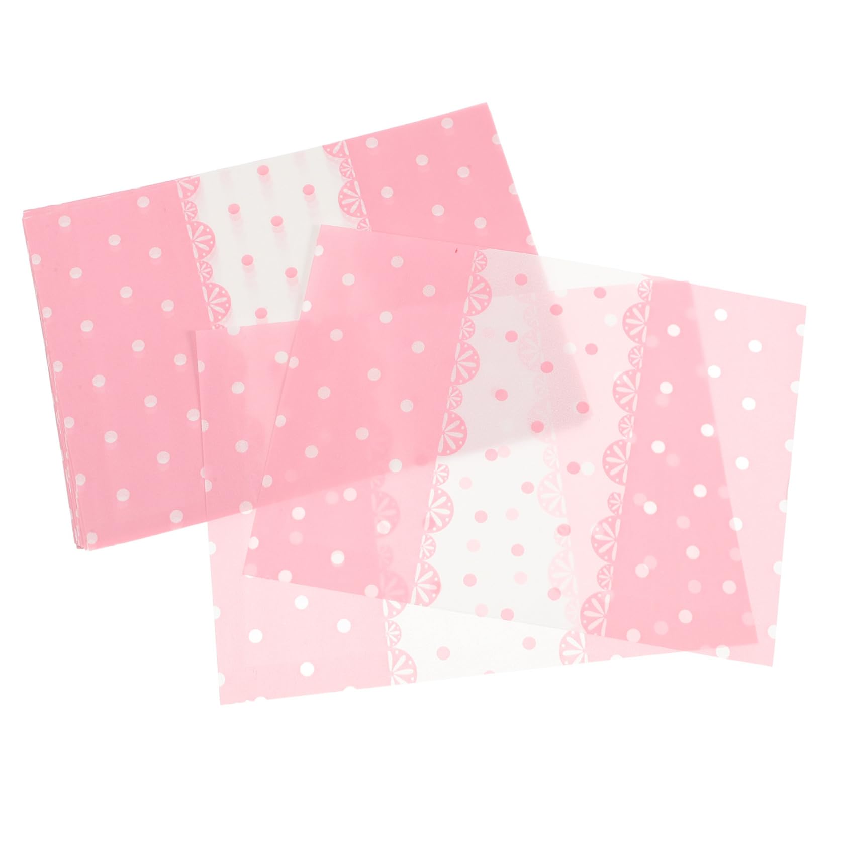 PACKOVE 100 Sheets Pink Dot Pattern Candy Wrappers Lightweight Novelty Cookie Wrappers for Homemade Caramel and Nougat for Party